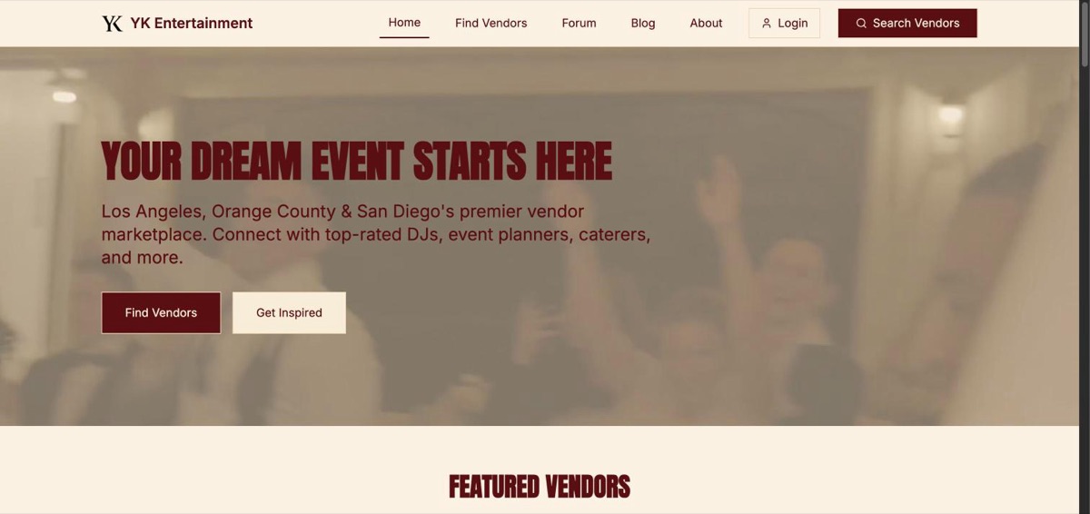 The YK Entertainment homepage